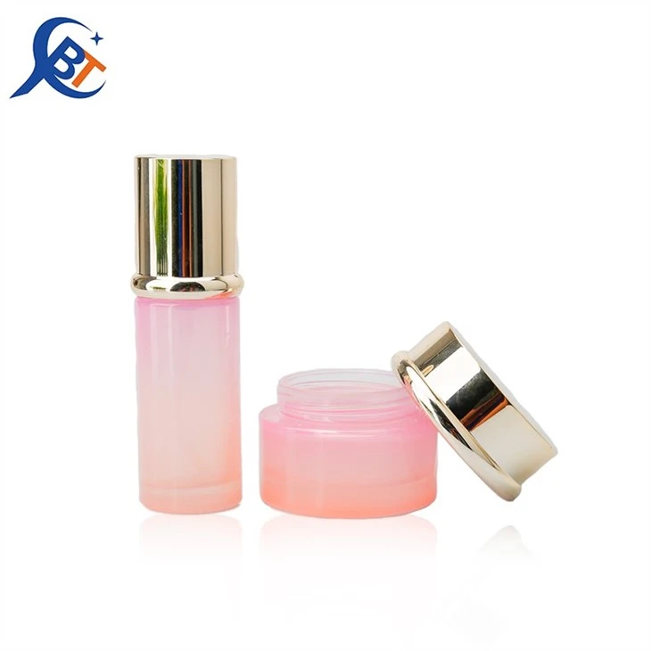 Pink Cosmetic Glass Bottle